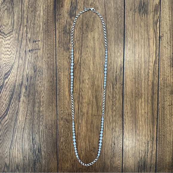 Pewter Chain Necklace w/ Metallic Beads | Brushed Silvertone | LOFT - Picture 7 of 10